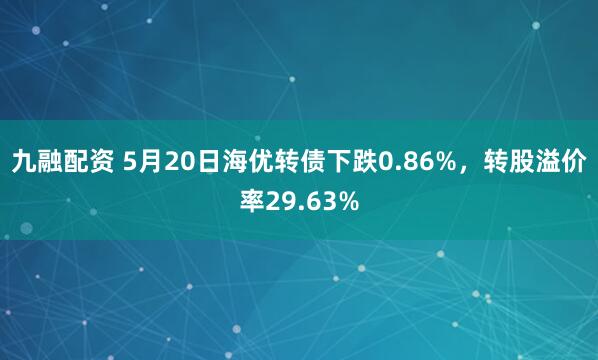 九融配资 5月20日海优转债下跌0.86%，转股溢价率29.63%